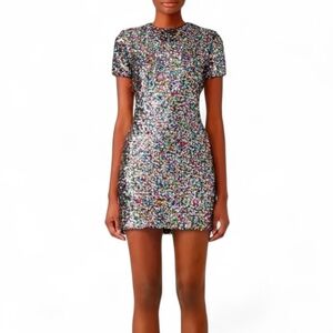 DRESS THE POPULATION Confetti Holly Multicolor Sequin Dress - Medium
